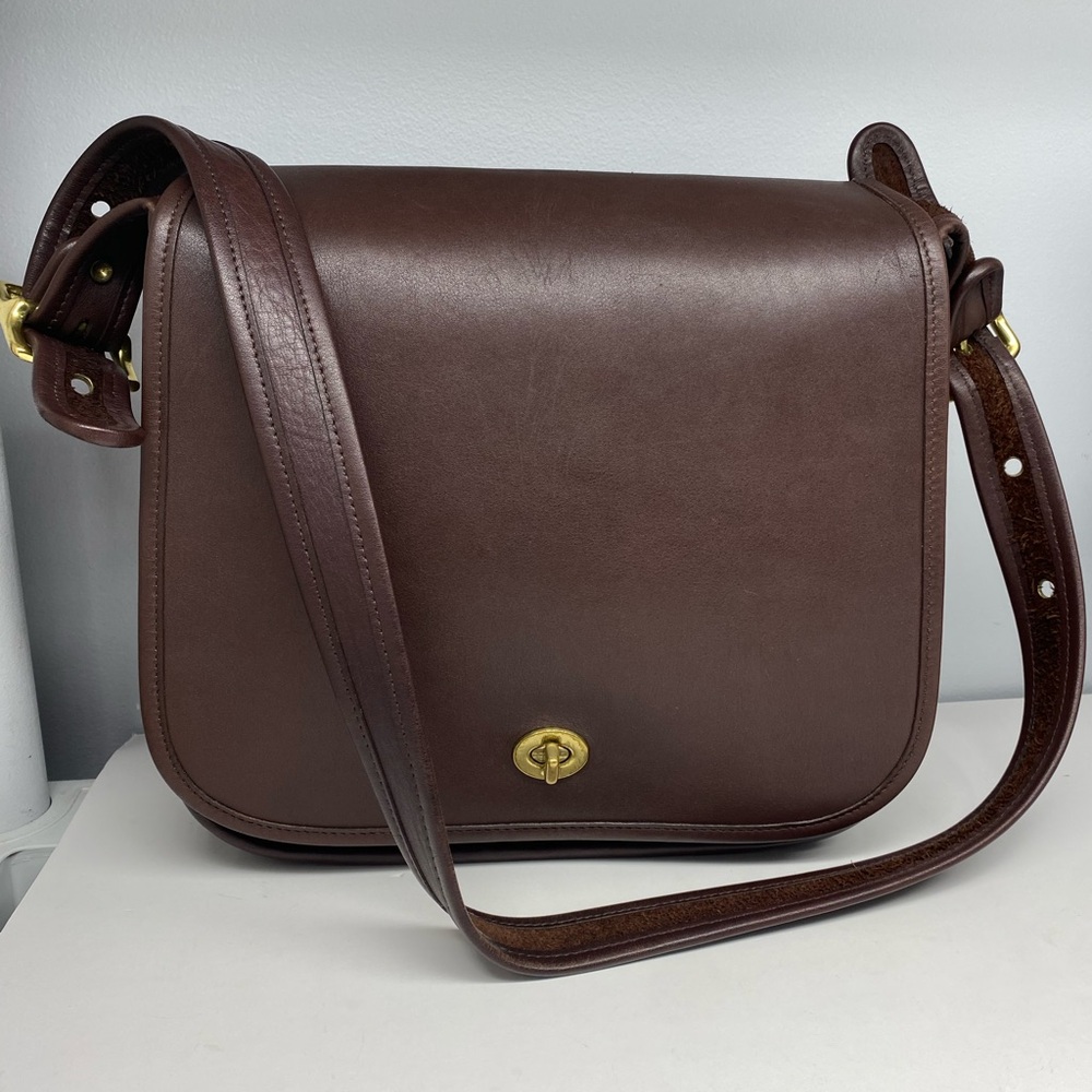 Vintage Coach Stewardess Crossbody Bag Mahogany Colour